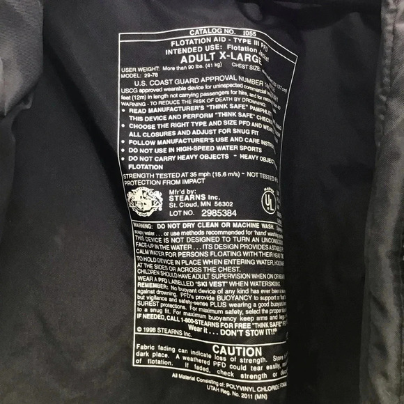 Stearns Men’s Windward Flotation Jacket Orange/Navy Winter Size XL - Picture 12 of 15